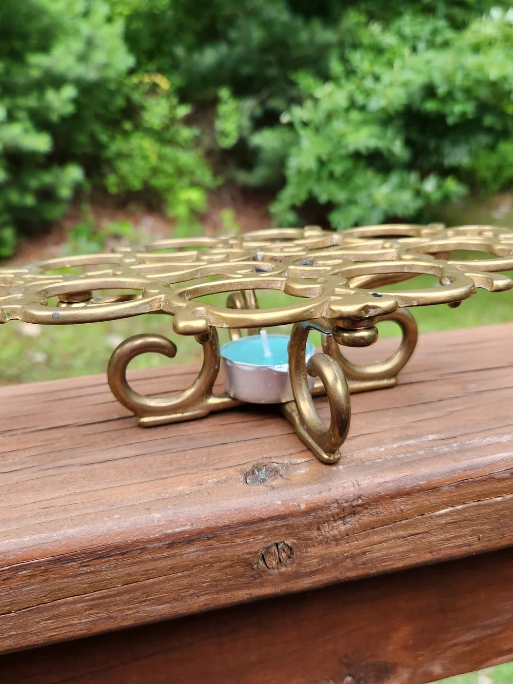 Solid Brass Warming Trivet In Apple Design